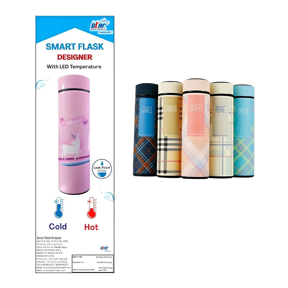 Digital Flask Hot & Cold (Assorted Color & Pattern)
