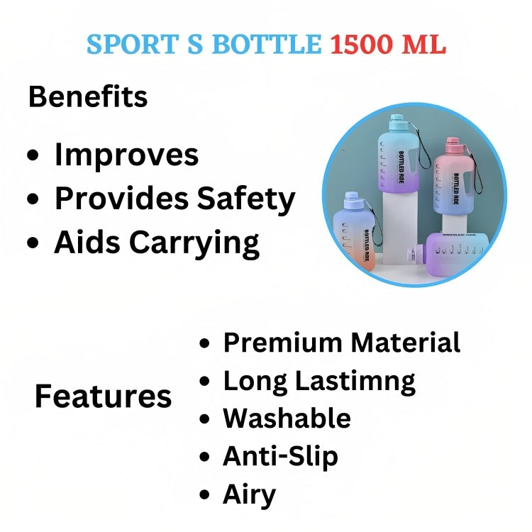 Sports Bottle 1500 ML (Assorted Color)