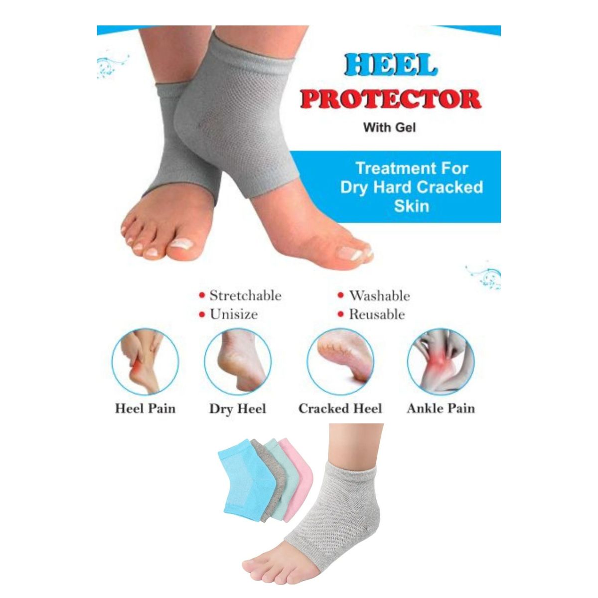 Ortho Heel Protector Socks (Assorted color)