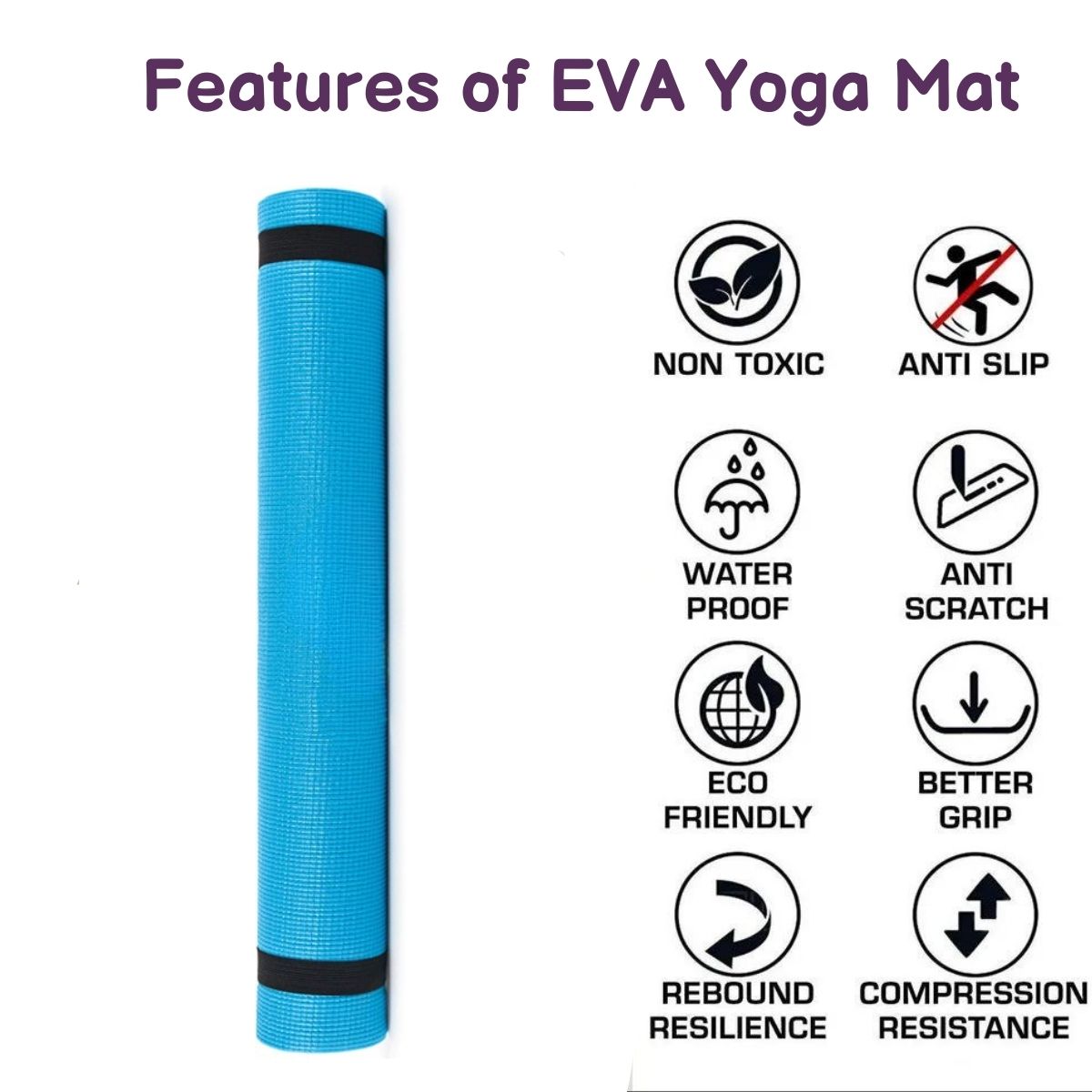 EVA Yoga Mat 6mm (36x72) (Assorted)