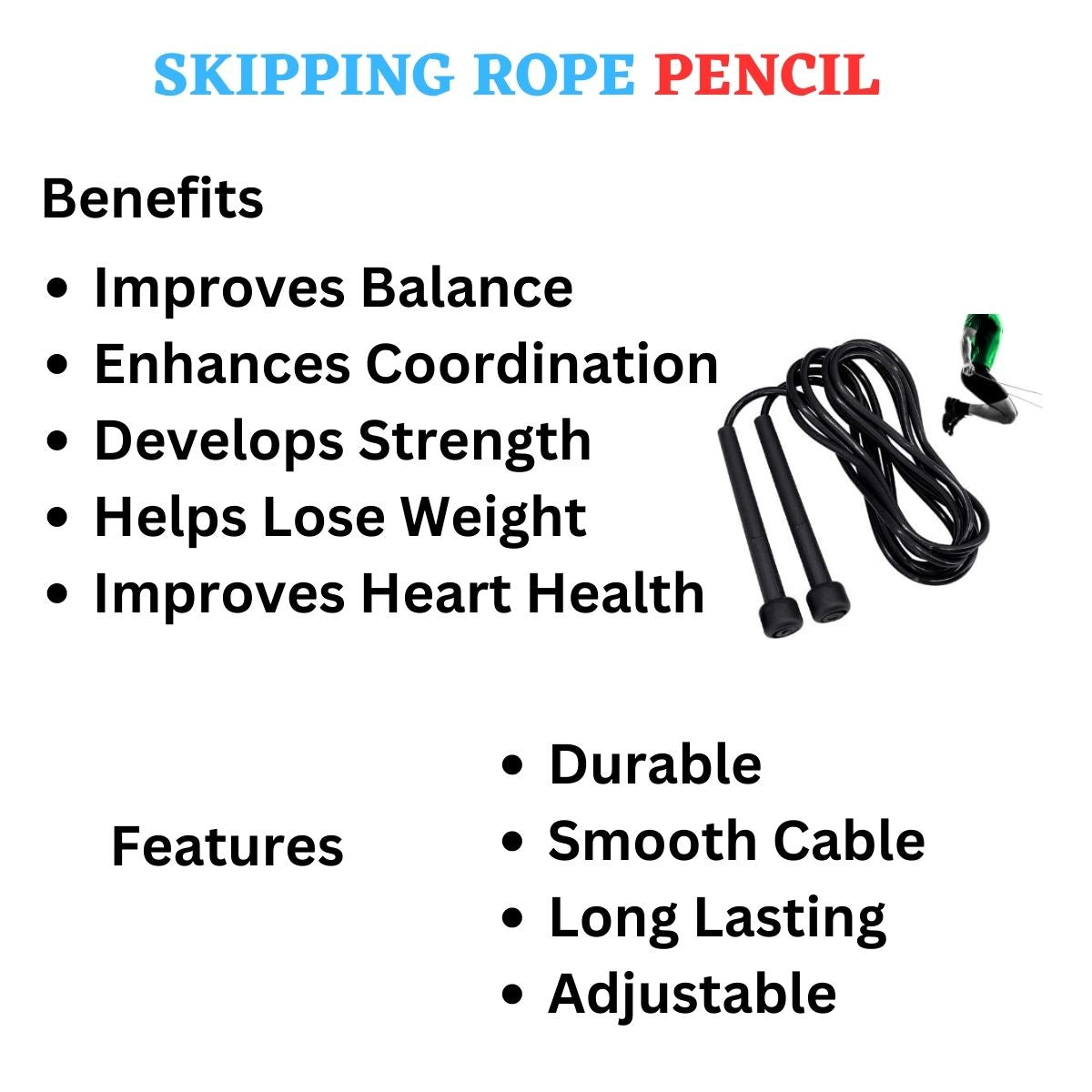 Skipping Rope Pencil (Assorted Color)