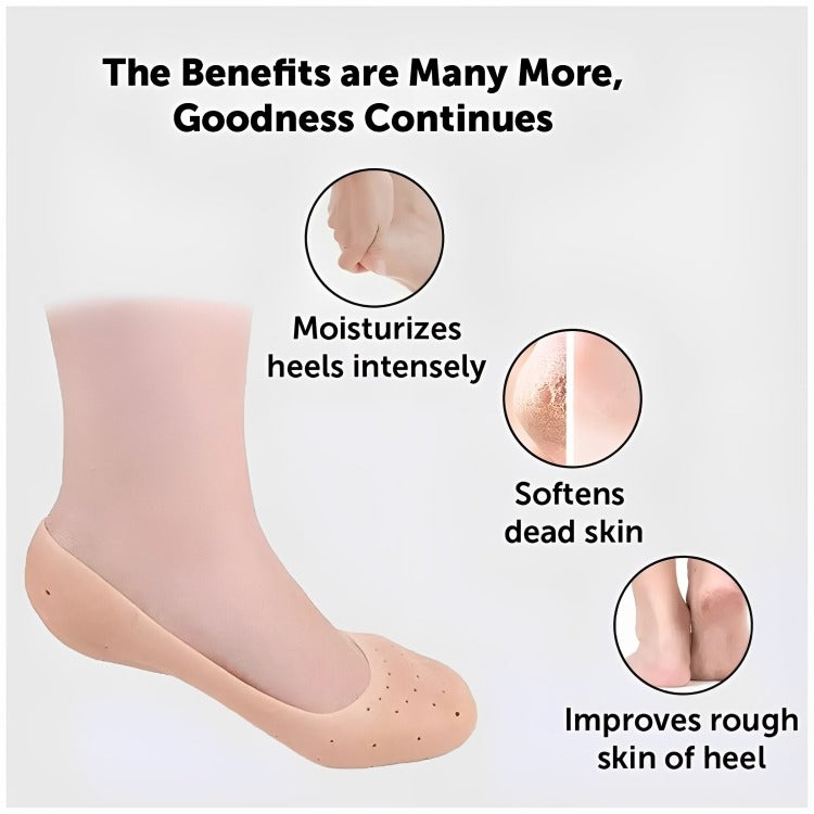 Swami Enterprise Silicone Gel Heel Socks Pain Relief anti crack heel socks  Toe Free Heel, Foot