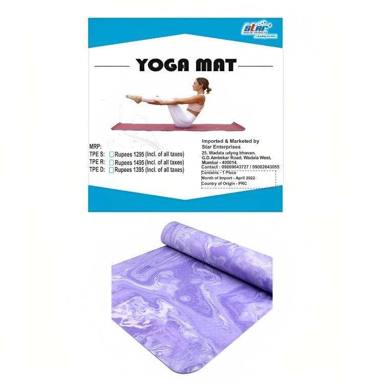 TPE Designer Yoga Mat 6mm (Assorted)