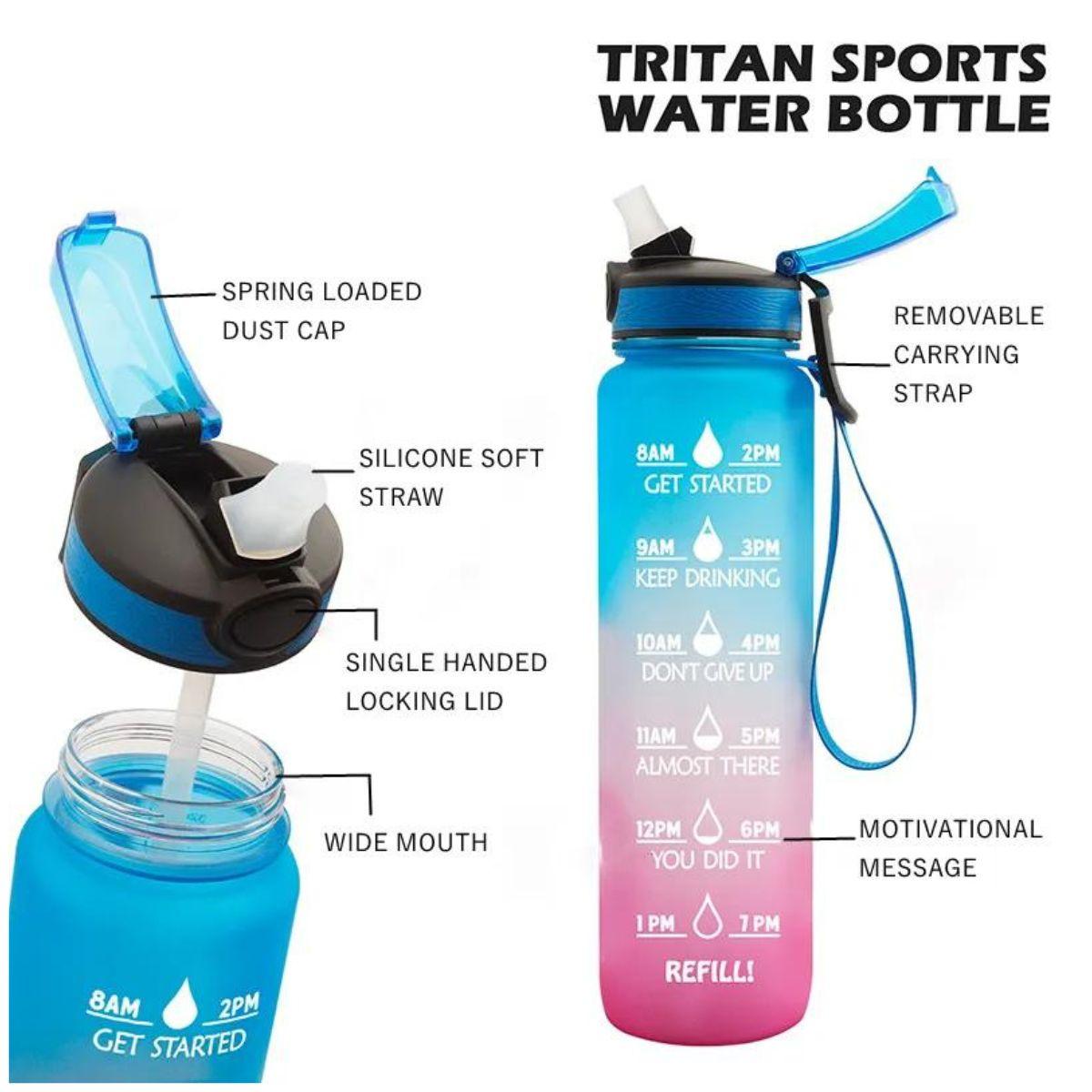 Sport Bottle 1000 ml (Assorted) - tcistarhealthproducts